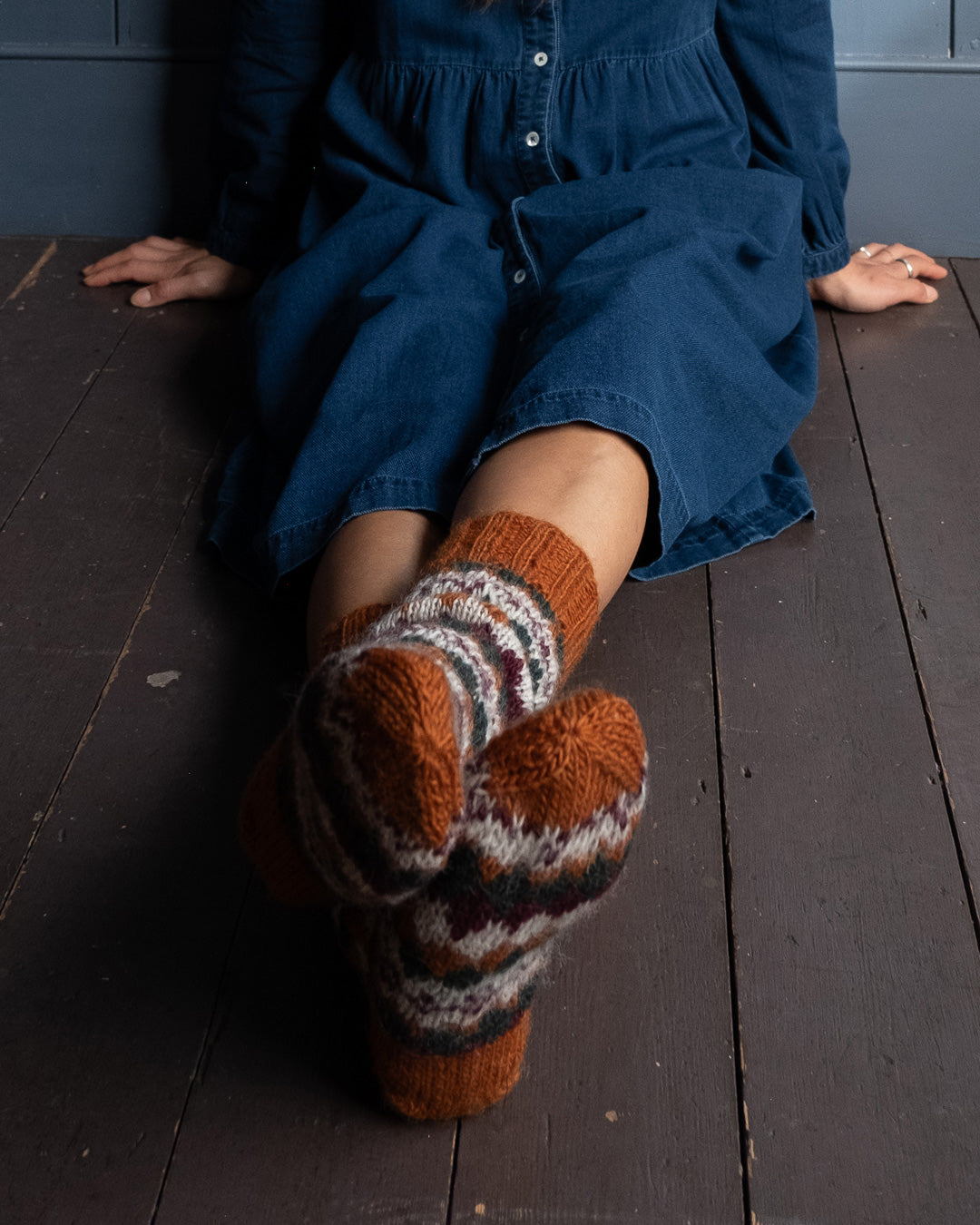 Nora Fair Isle Knitted Wool Socks | Multicoloured | by BIBICO