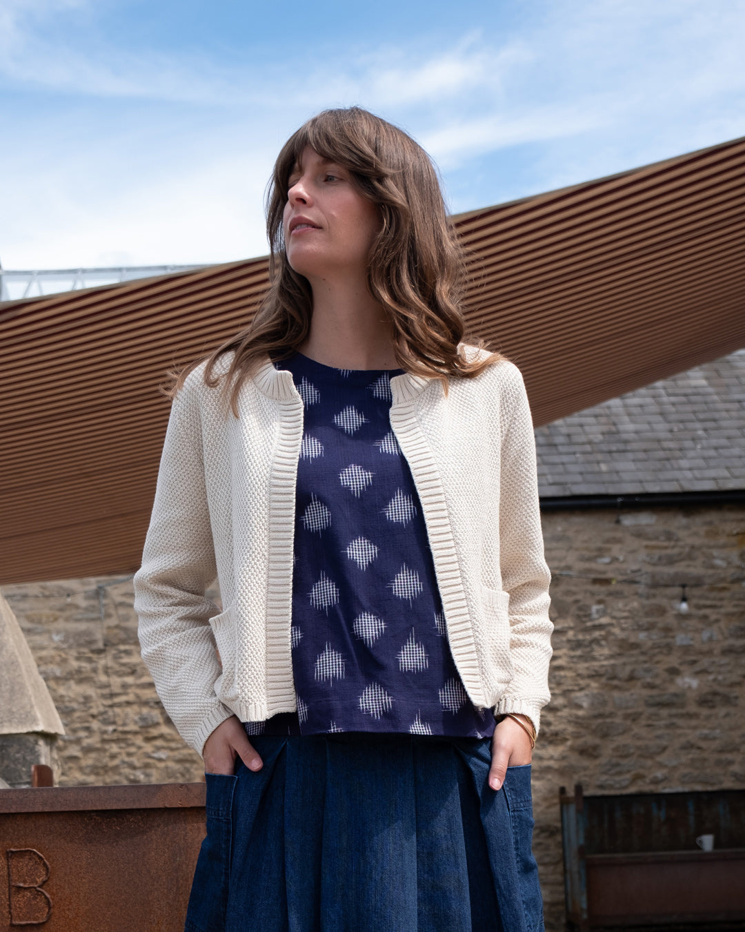 Bibiy. STELLAR OPEN CARDIGAN ホワイト KNIT｜Bibiy.