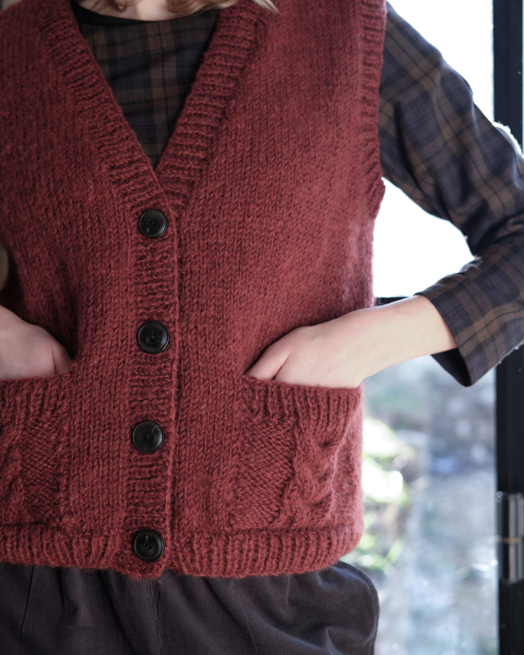 Mira Hand Knitted Waistcoat – BIBICO - Main Image