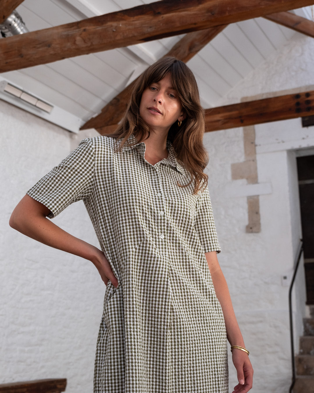 checked shirt dress uk Tuckernuck Midnight Check Royal Shirt Dress Midnight Check / XL