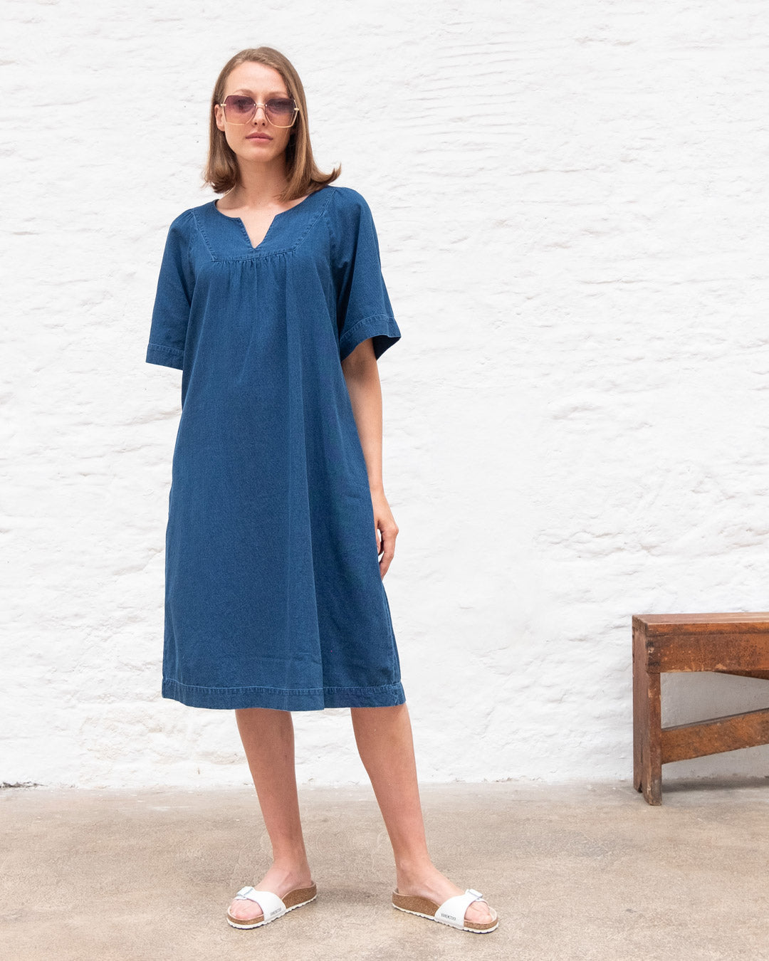 denim sun dress Hot Summer Nights Denim Mini Dress - Light Wash