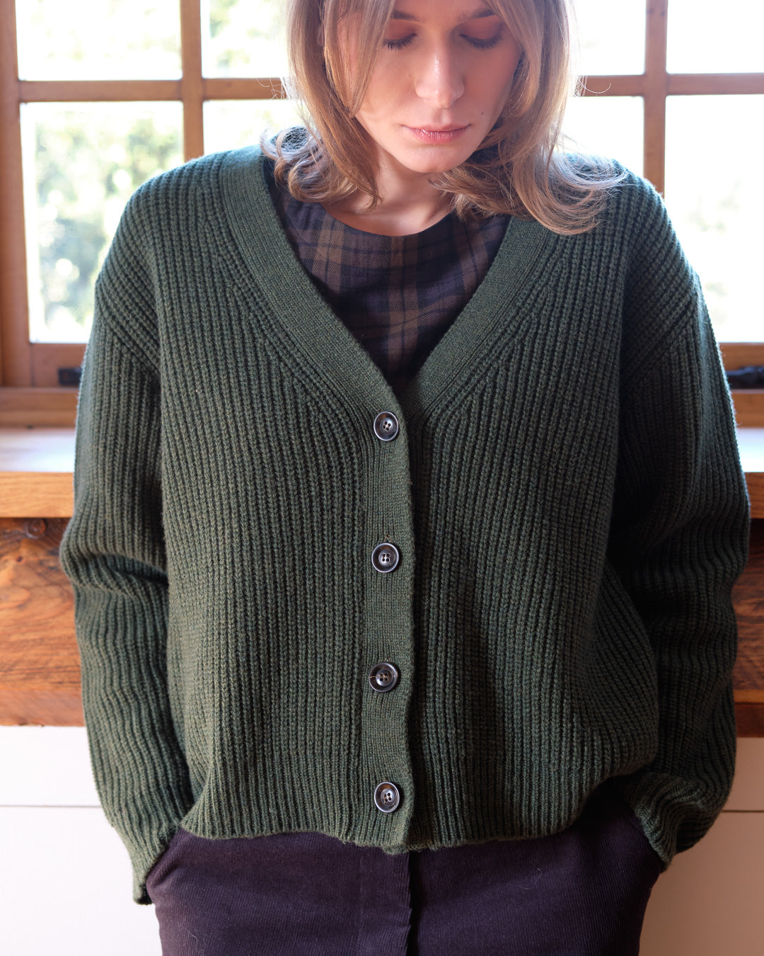 AURALEE 21SS HEMP RIB KNIT BIG CARDIGAN