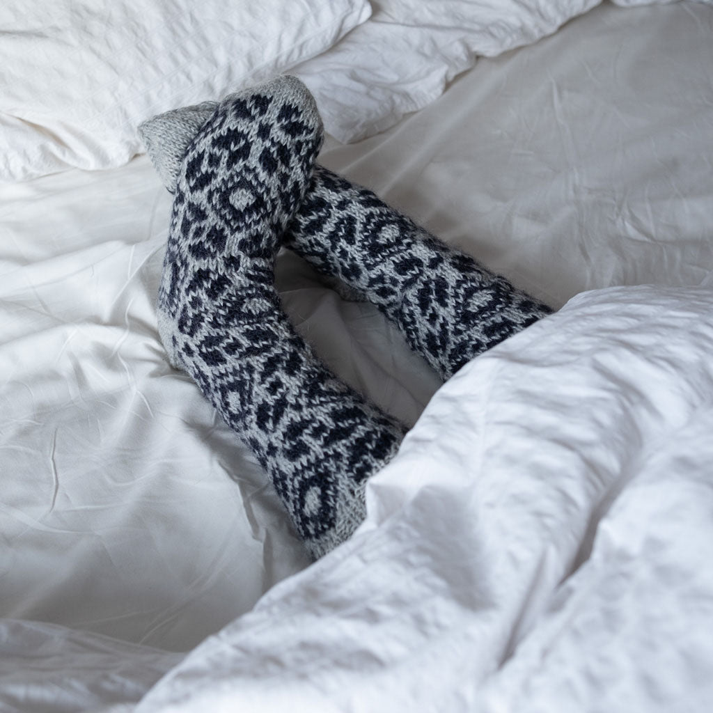 Fair Isle Knitted Wool Socks | Patterned Knitted Socks by BIBICO