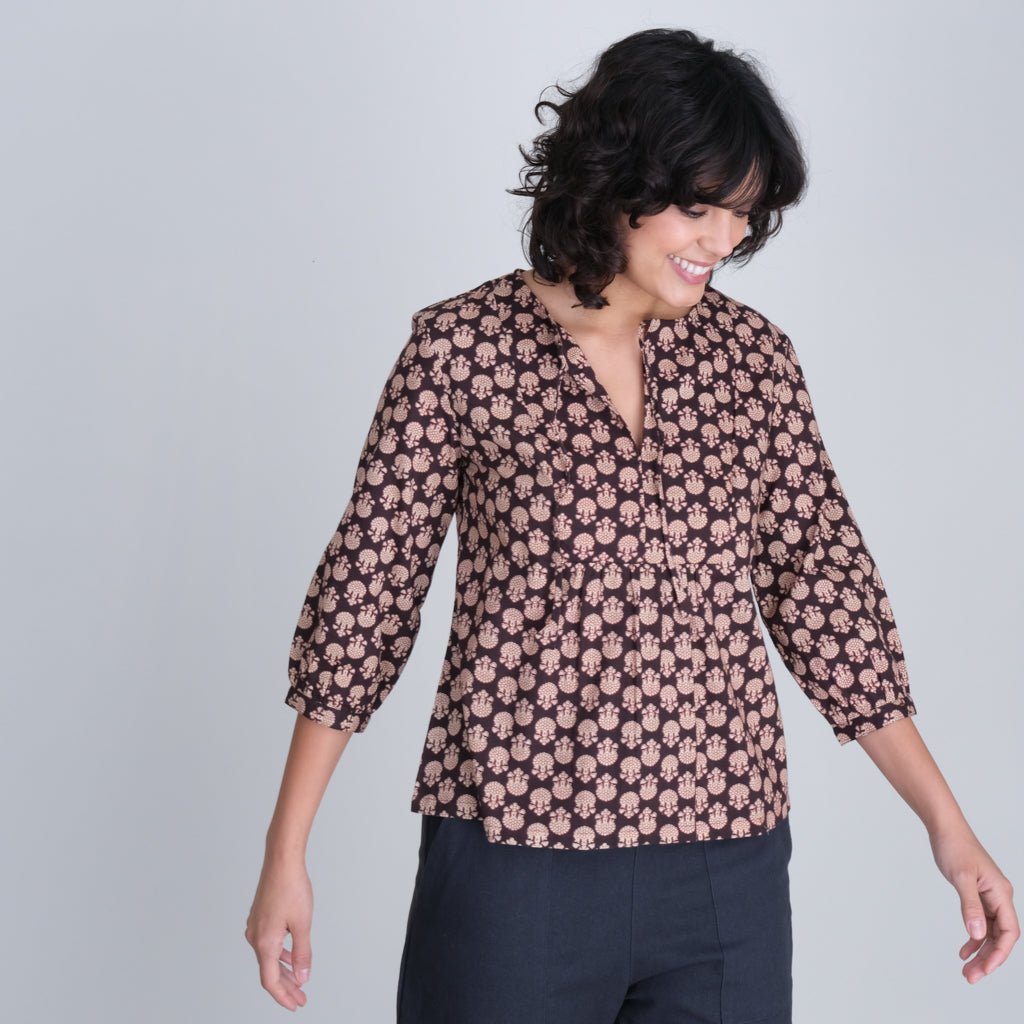 Chemisier femme John Robshaw for Lucky marque XS-S imprimé Chemisier femme John Robshaw for Lucky marque XS-S imprimé