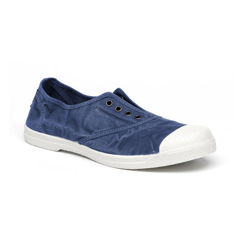 Lola Navy Cotton Plimsolls - BIBICO