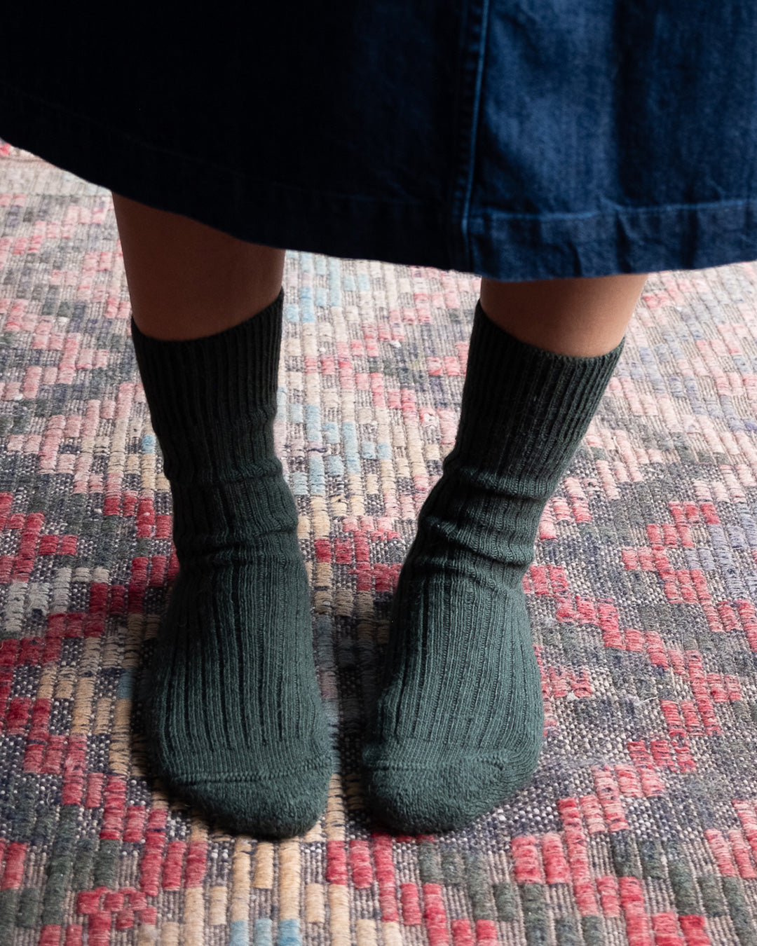 Green Alpaca Walking Socks