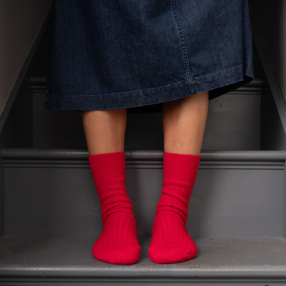 Red Alpaca Walking Socks