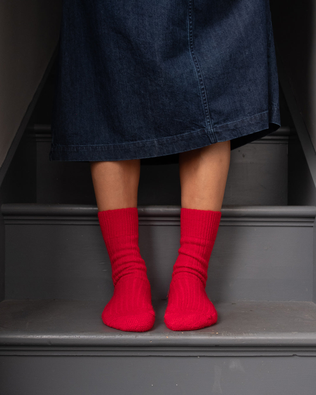 Red Alpaca Walking Socks