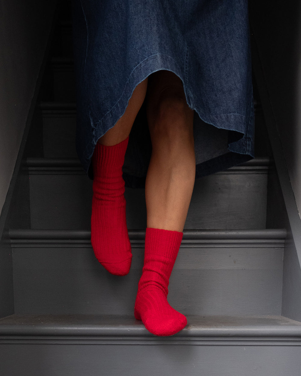 Red Alpaca Walking Socks