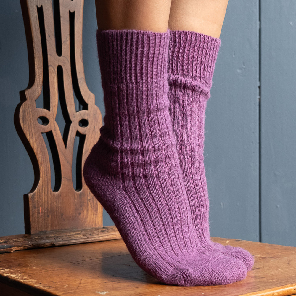 Damson Alpaca Walking Socks