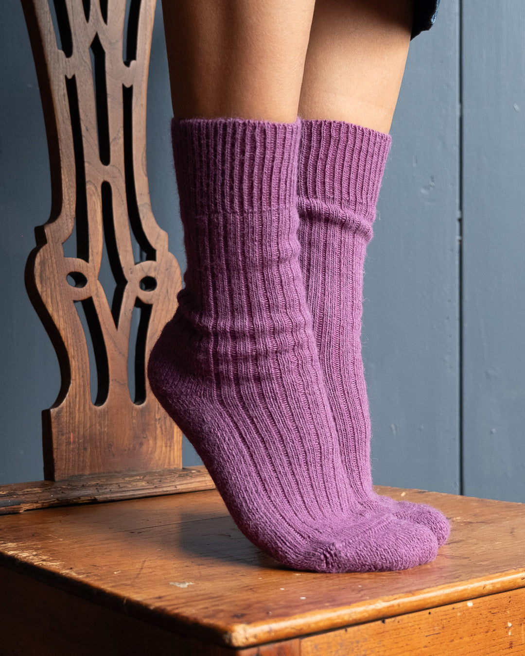 Damson Alpaca Walking Socks