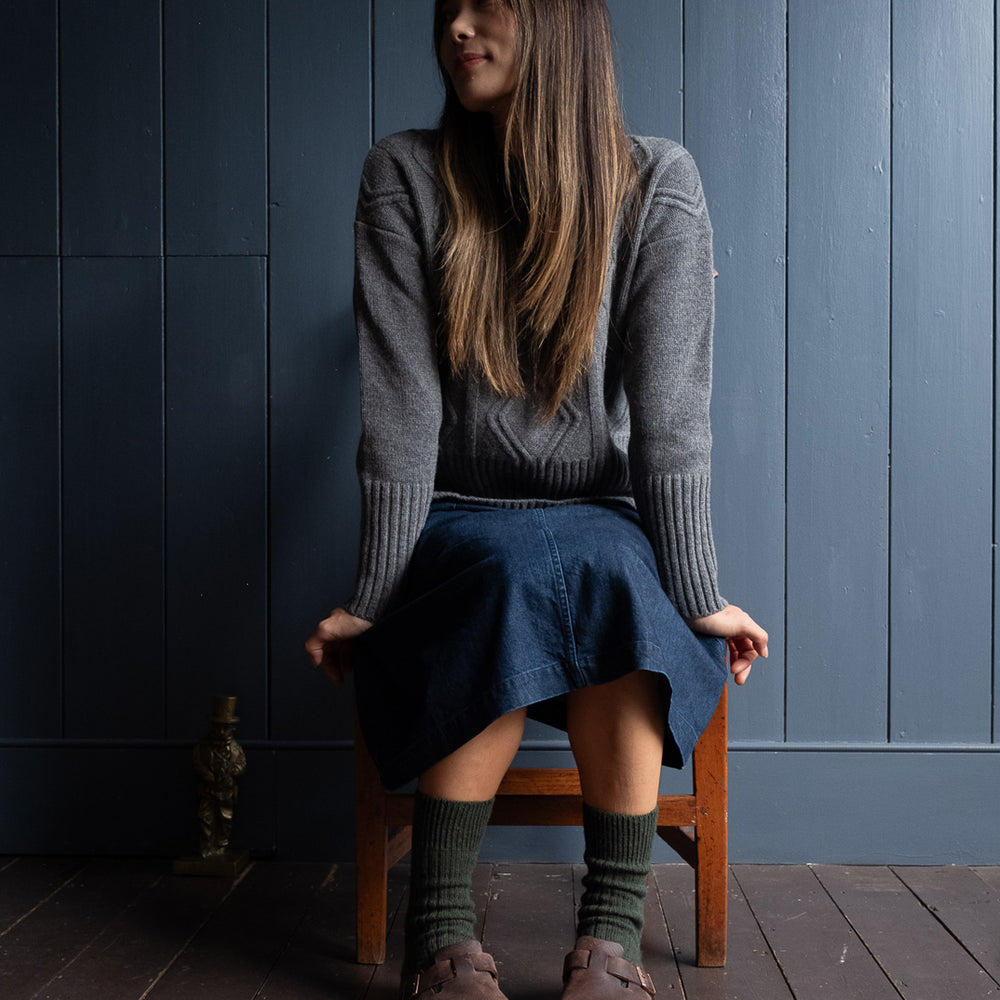 Green Alpaca Walking Socks