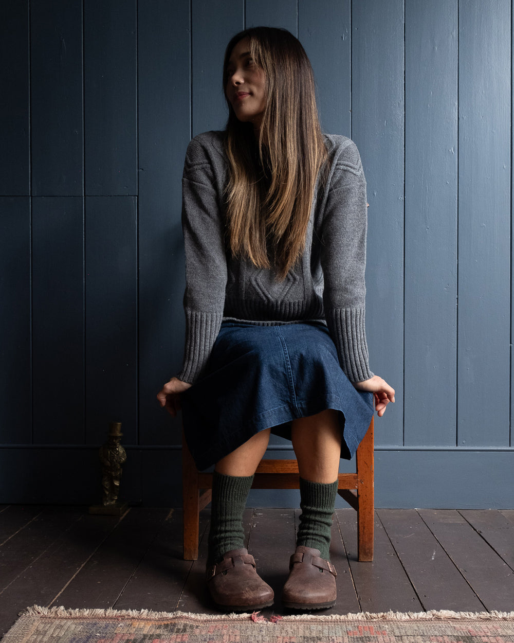 Green Alpaca Walking Socks