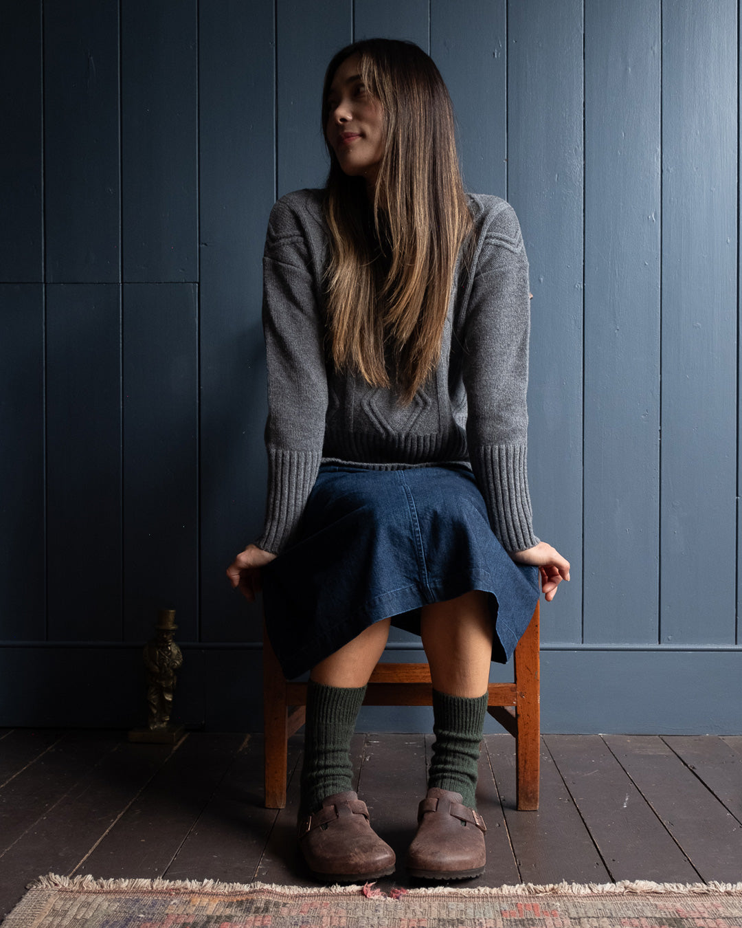 Green Alpaca Walking Socks