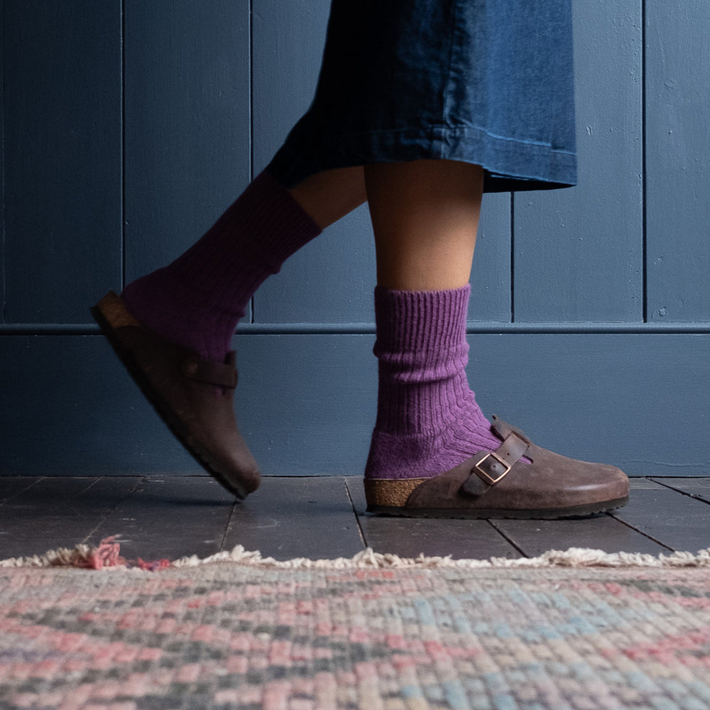Damson Alpaca Walking Socks