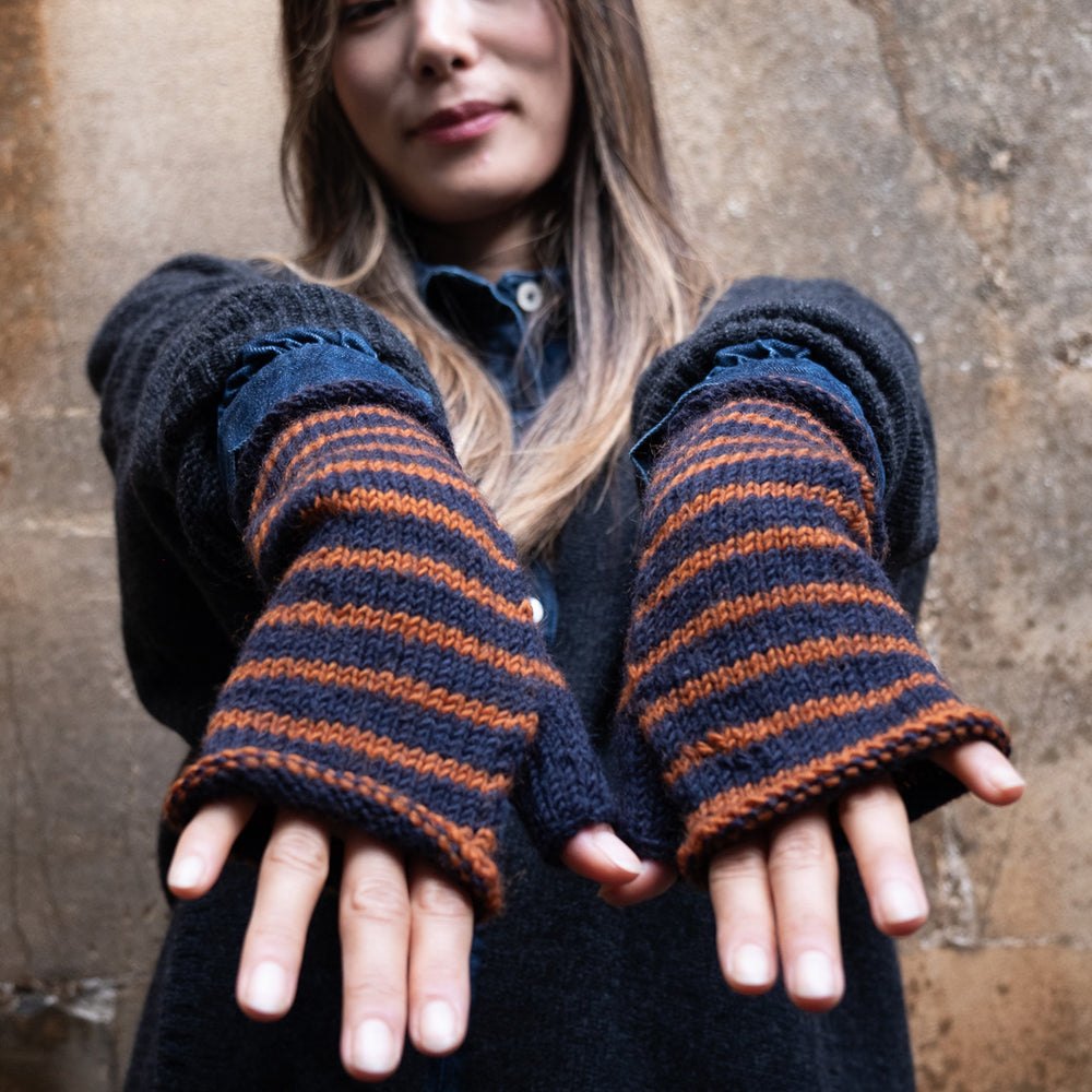 
                      
                        Anika Mustard Striped Mittens
                      
                    