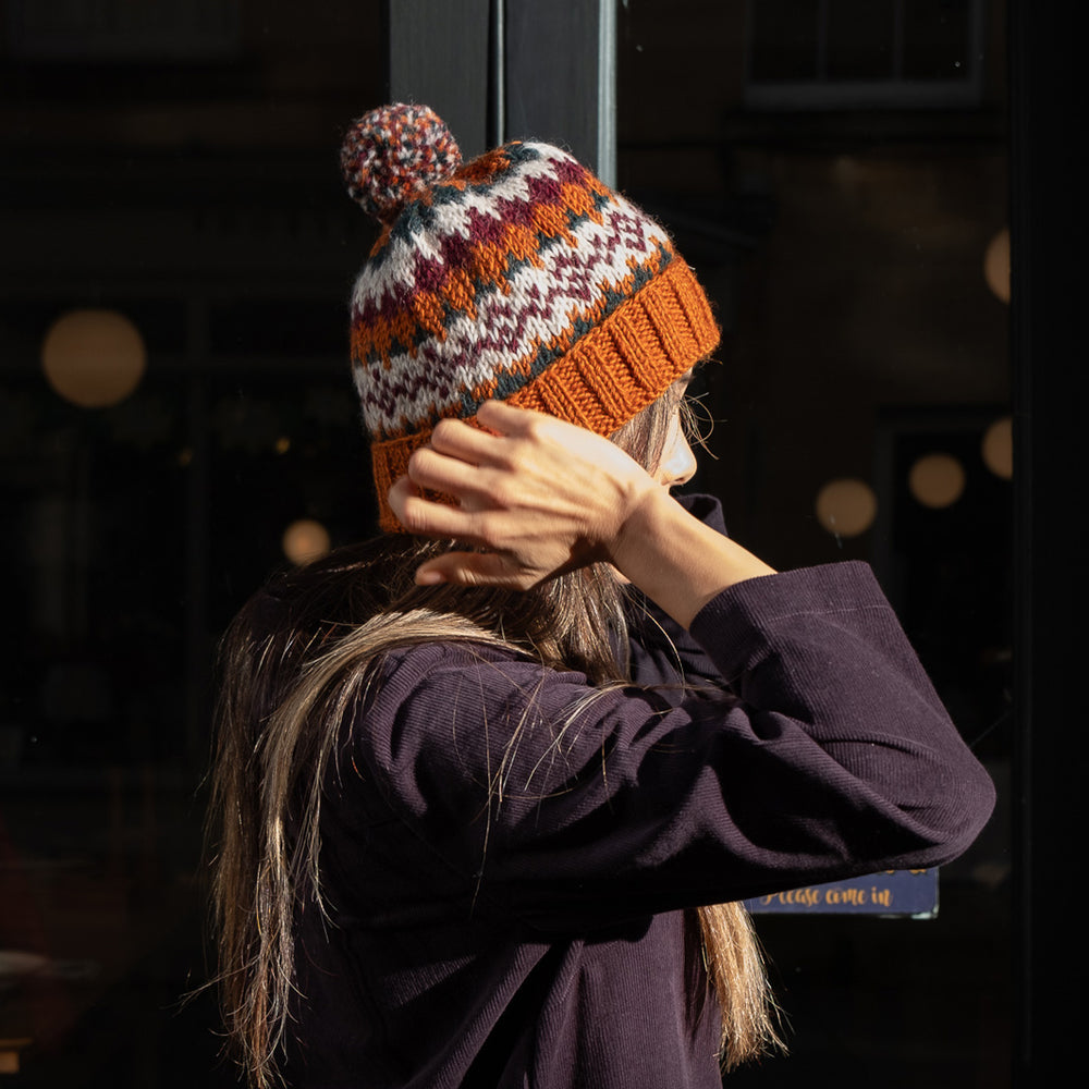 Nora Fair Isle Wool Bobble Hat