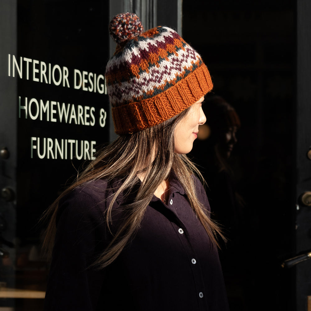 Nora Fair Isle Wool Bobble Hat