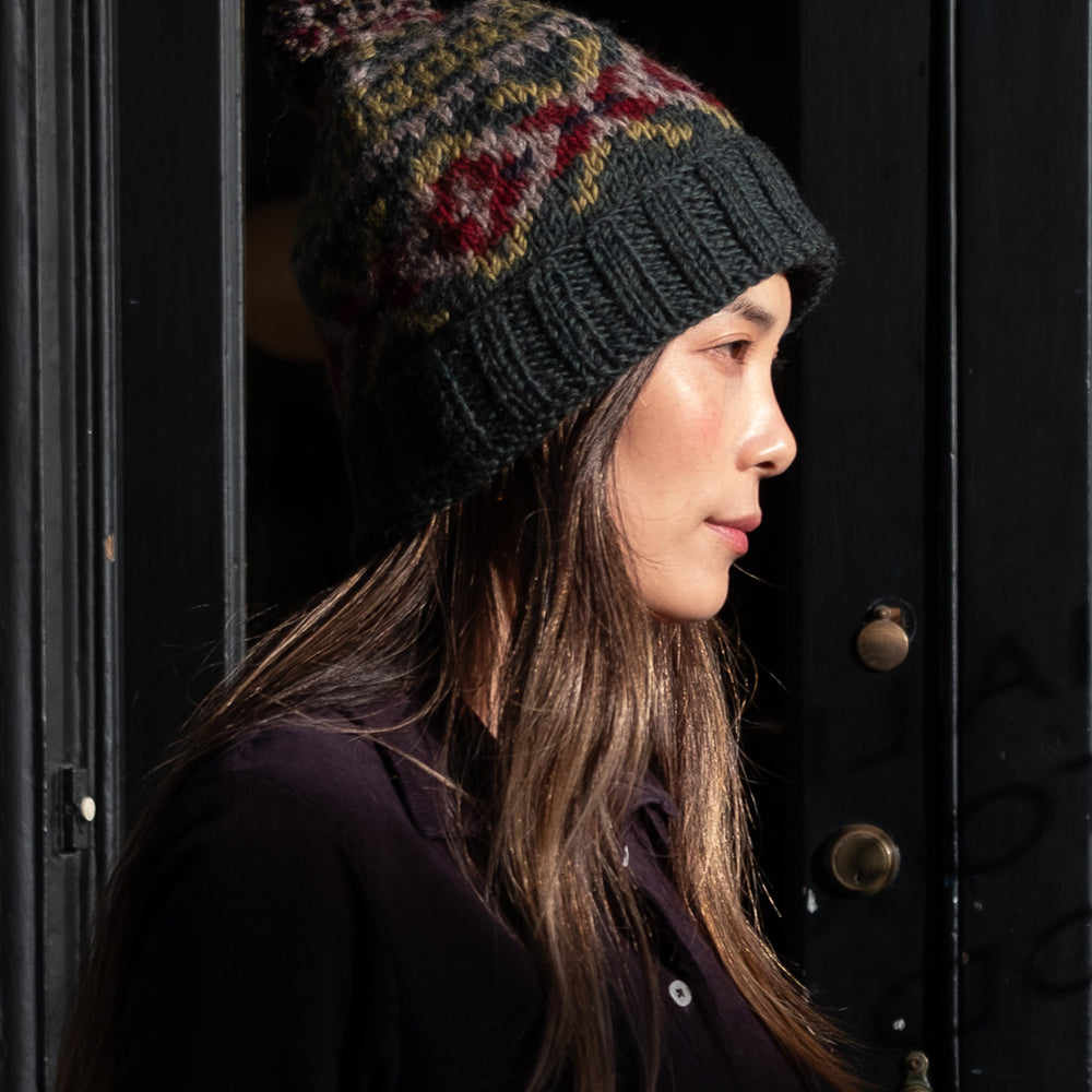 Highland Fair Isle Bobble Hat