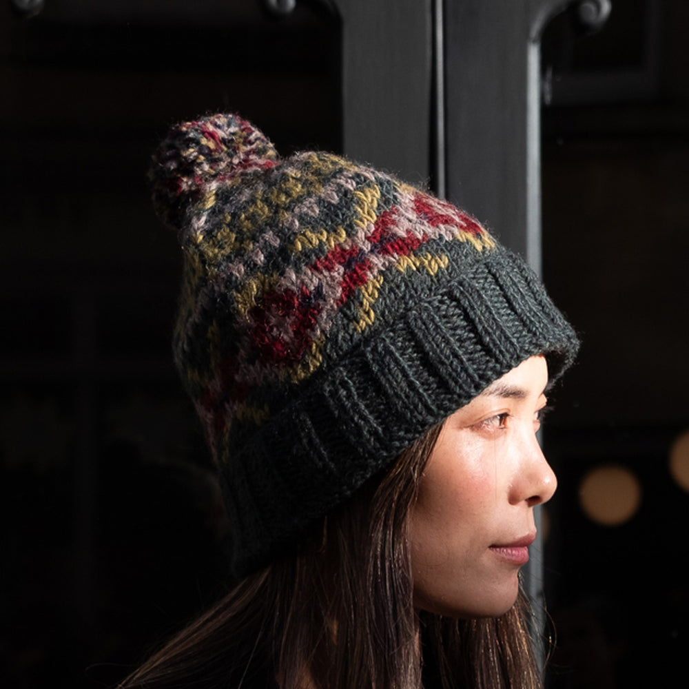 Highland Fair Isle Bobble Hat