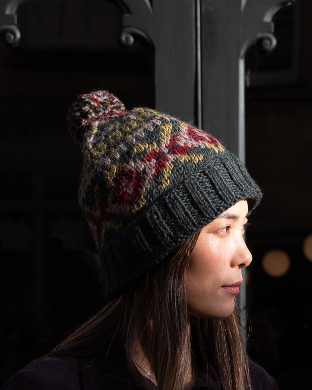 Highland Fair Isle Bobble Hat