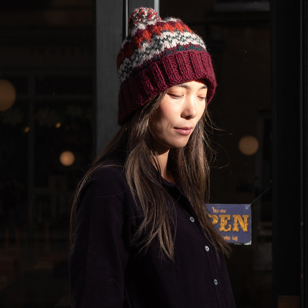 Astrid Fair Isle Knitted Bobble Hat
