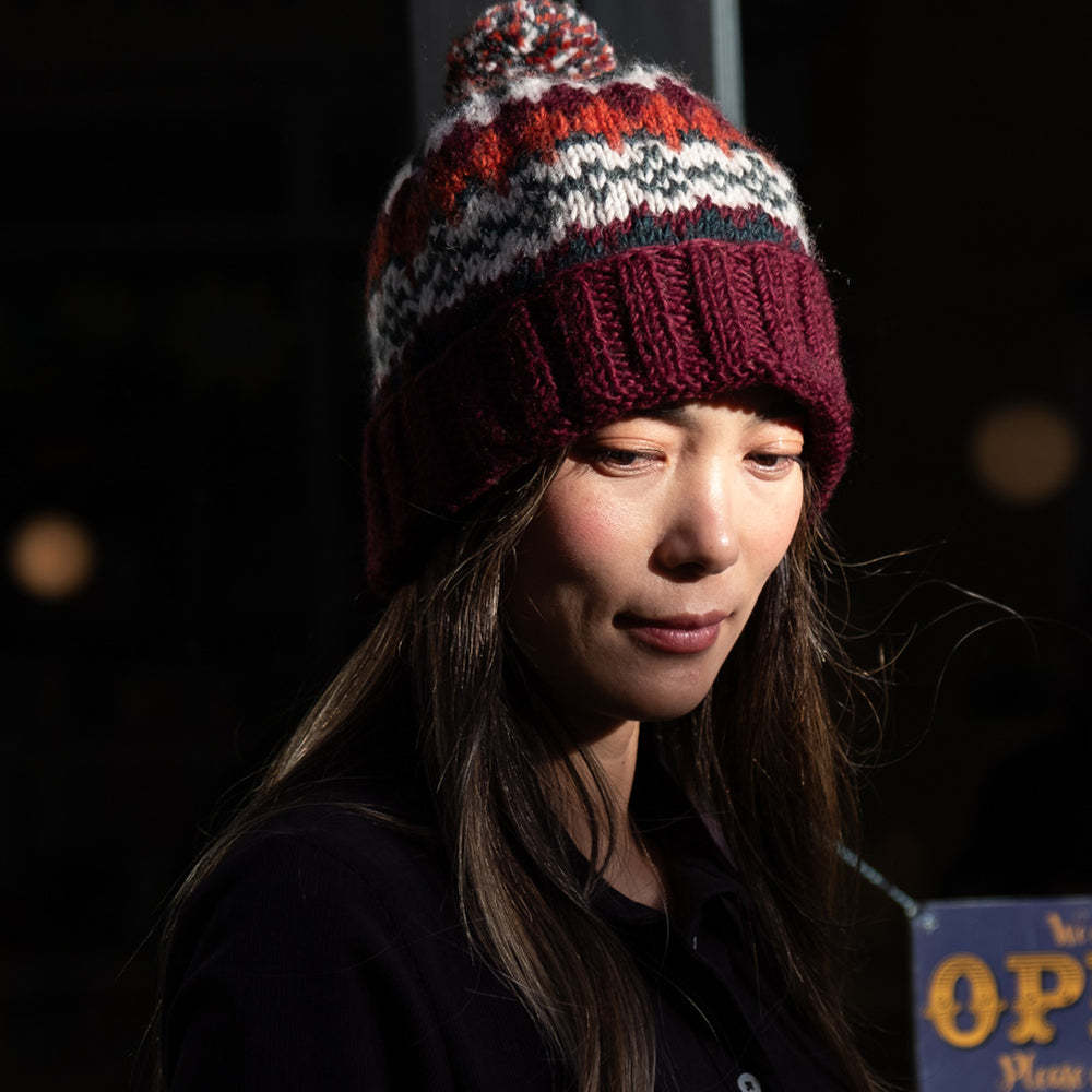 Astrid Fair Isle Knitted Bobble Hat