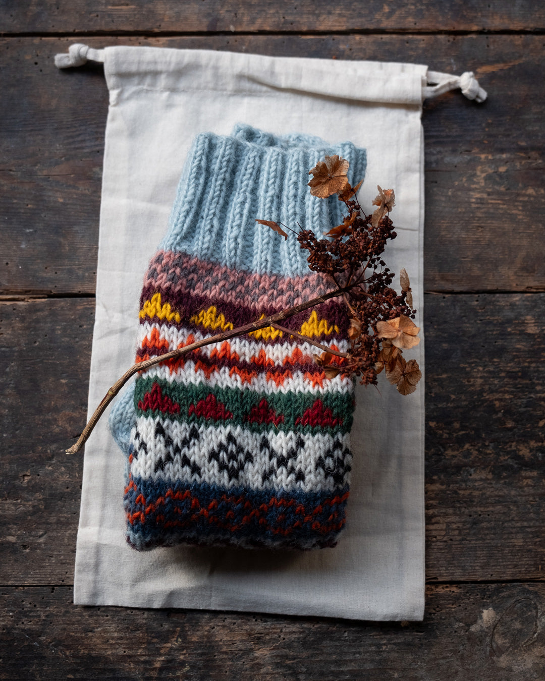 Liv Fair Isle Pattern Wool Socks | Multicoloured | by BIBICO