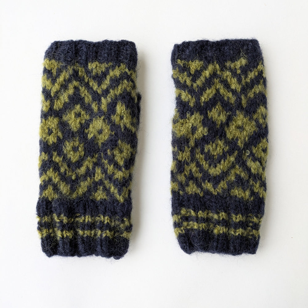 Grace Knitted Mittens in Chartreuse