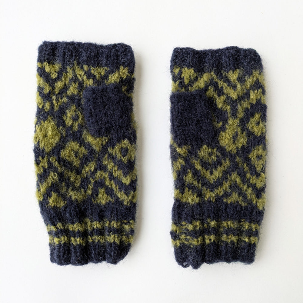 Grace Knitted Mittens in Chartreuse