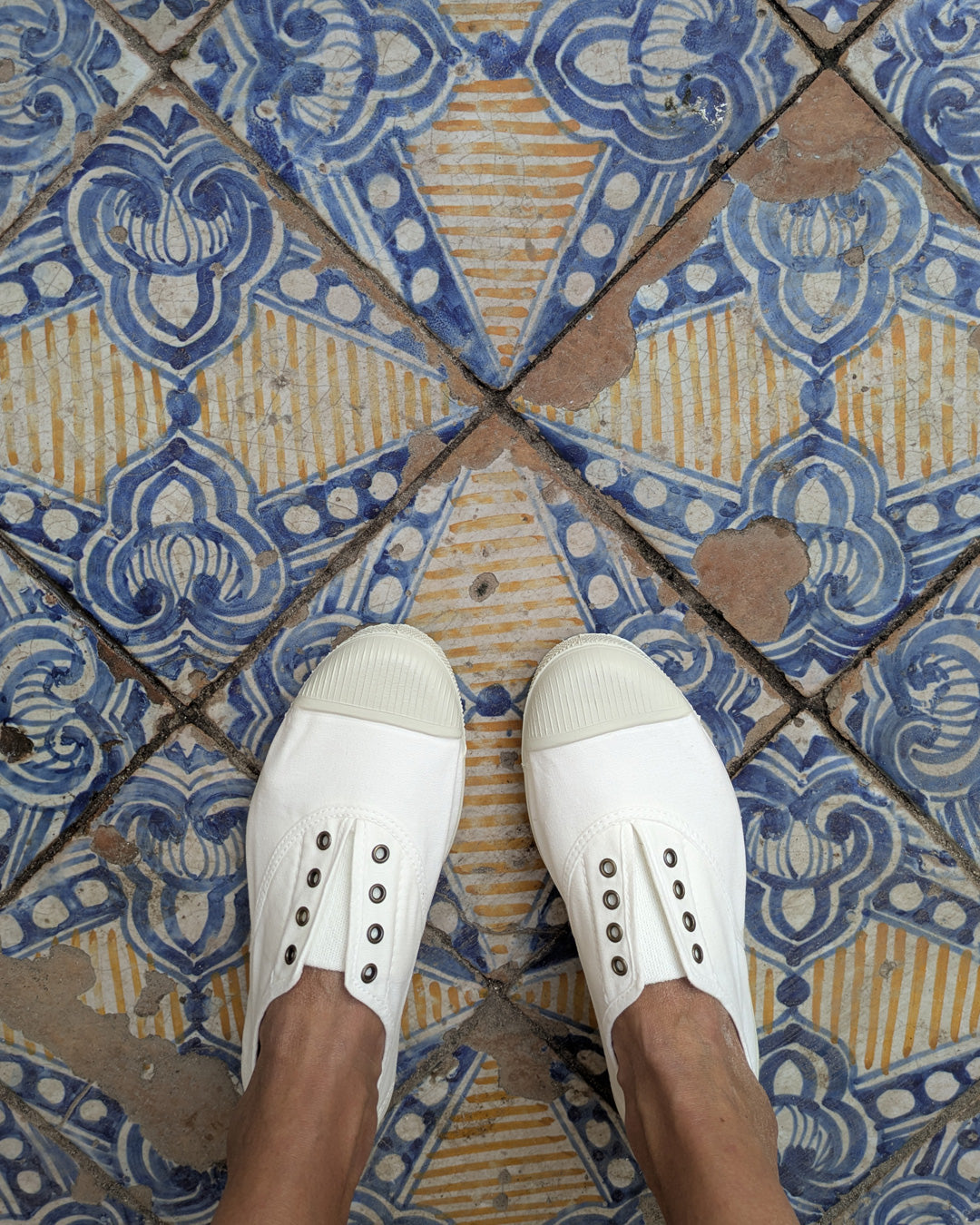Lola White Cotton Plimsolls - BIBICO