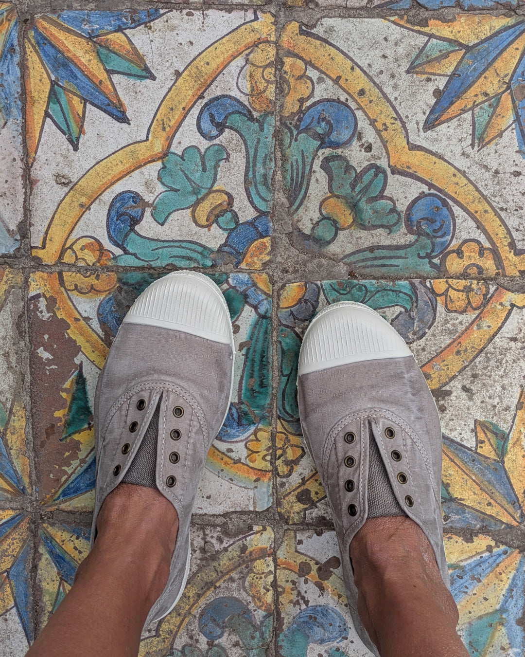 Lola Grey Cotton Plimsolls - BIBICO