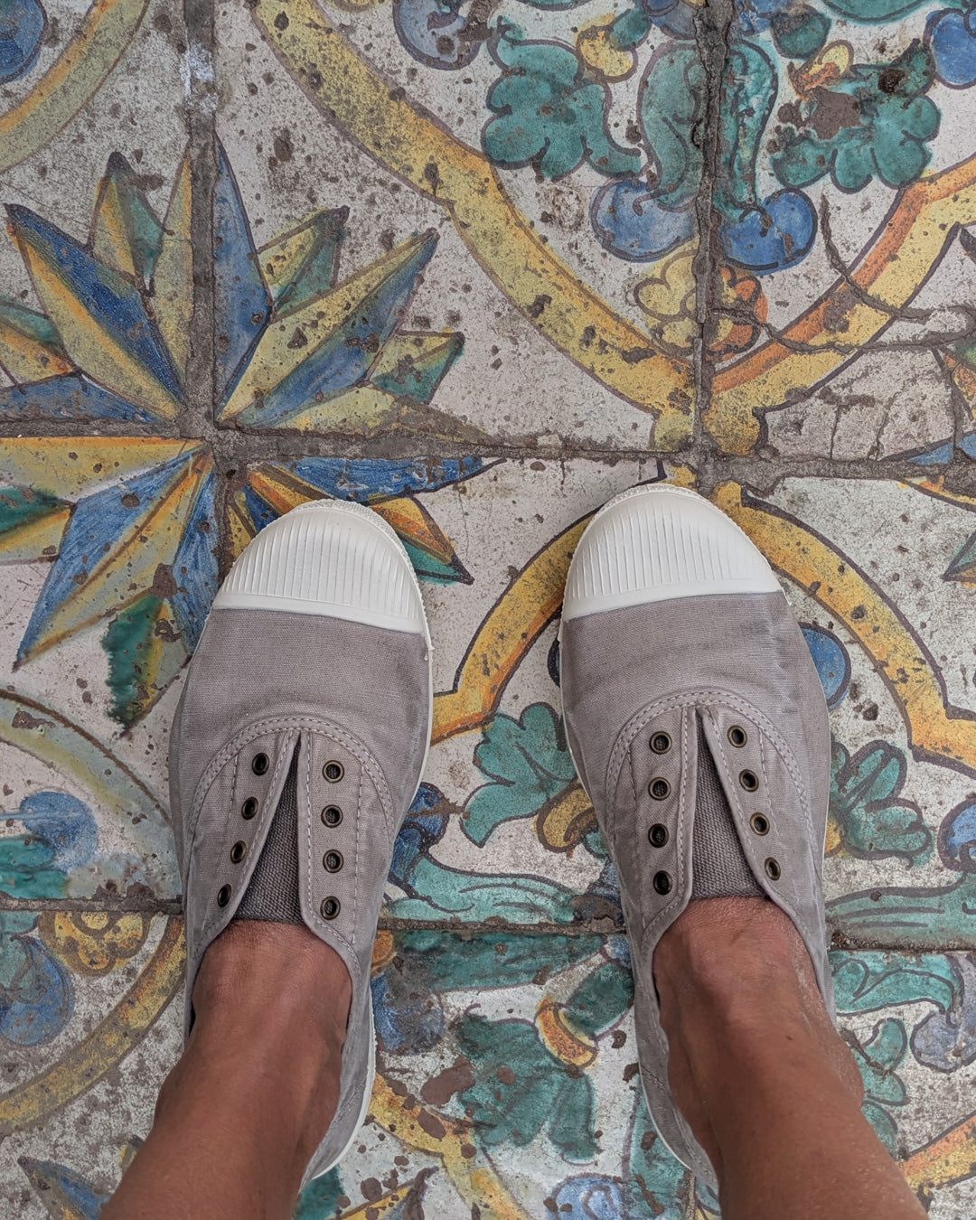Lola Grey Cotton Plimsolls - BIBICO