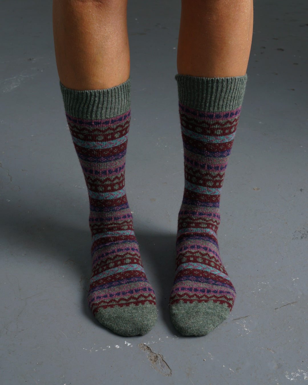 Brook Fair Isle Wool Socks - BIBICO