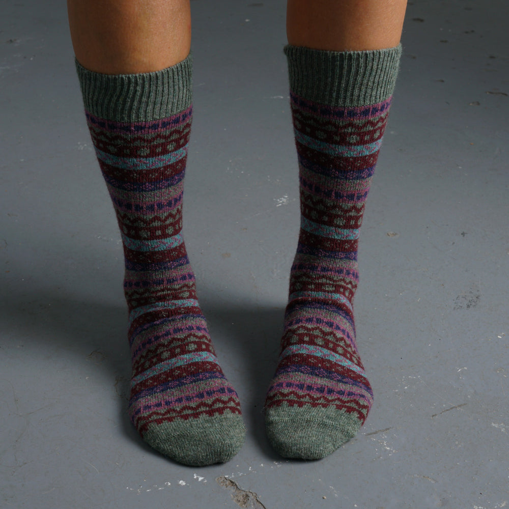 
                      
                        Brook Fair Isle Wool Socks - BIBICO
                      
                    