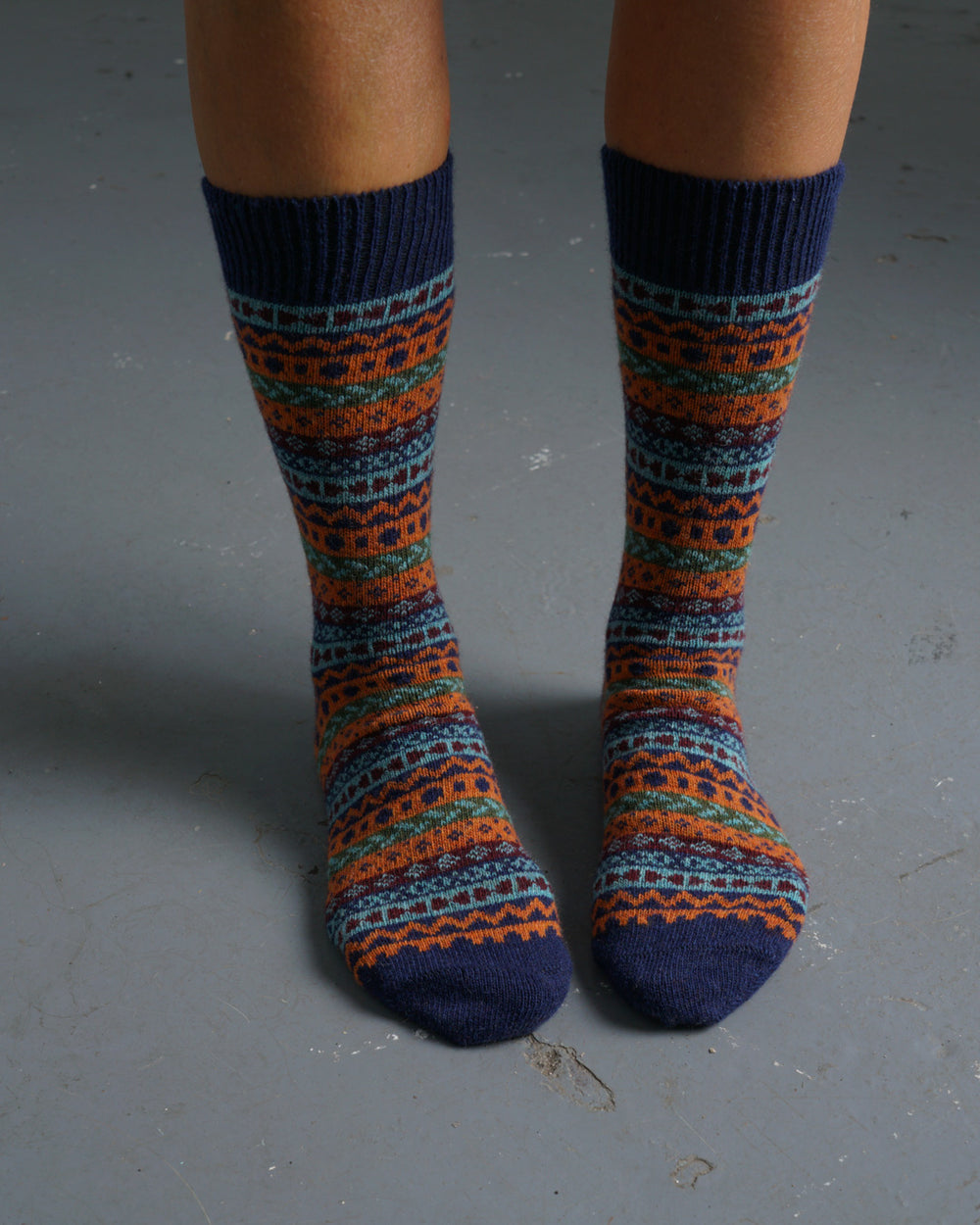 Brook Fair Isle Wool Socks - BIBICO