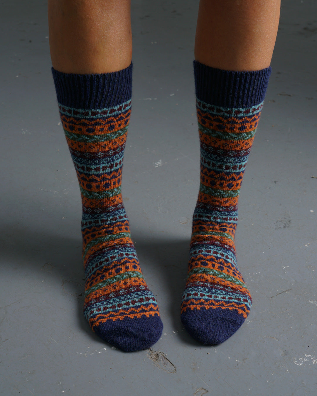 Brook Fair Isle Wool Socks - BIBICO