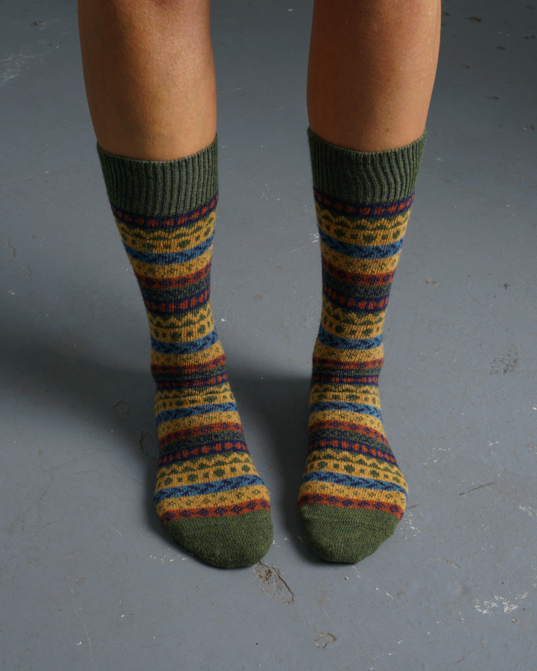 Brook Fair Isle Wool Socks