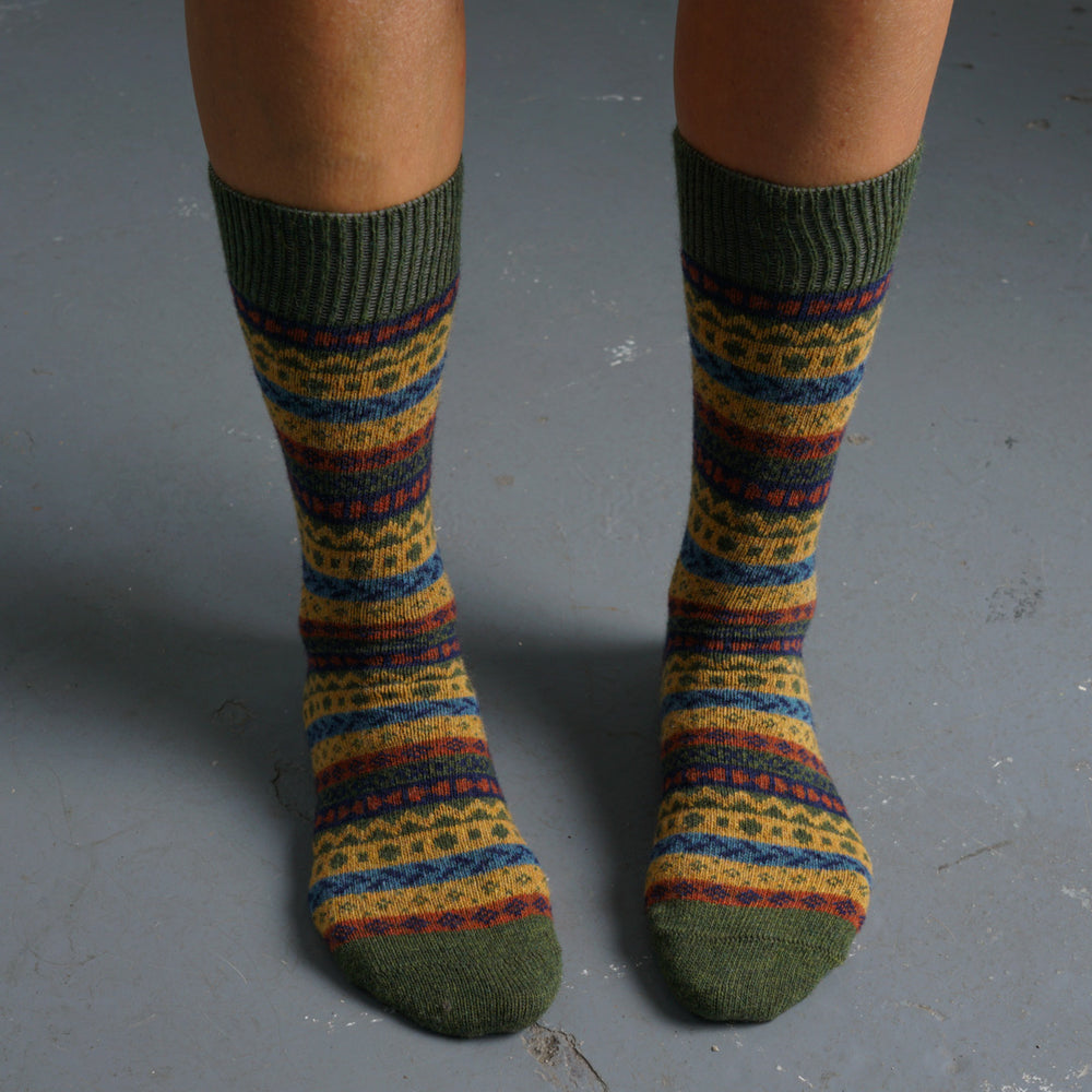Brook Fair Isle Wool Socks