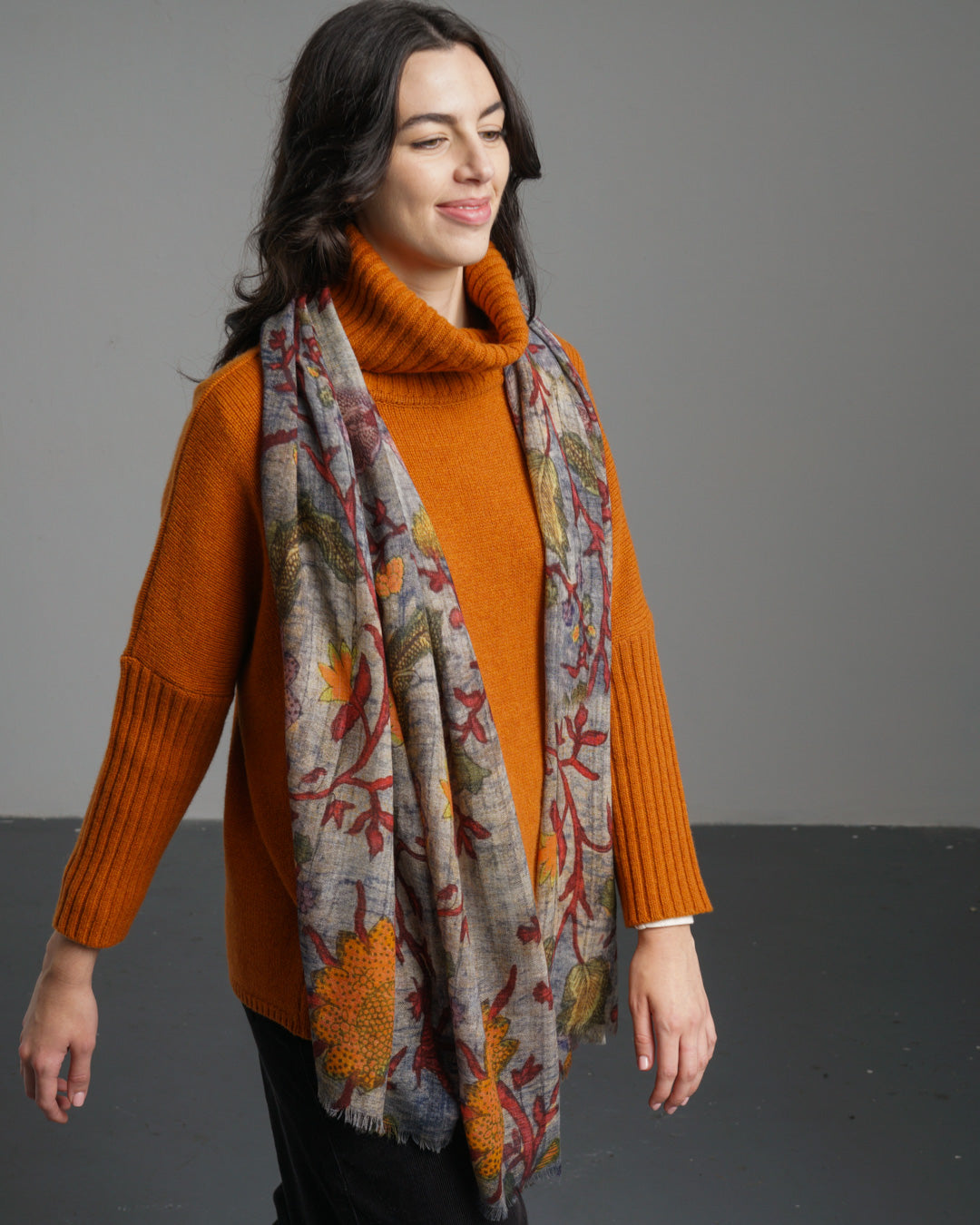 Mystical Garden Fine Wool Scarf