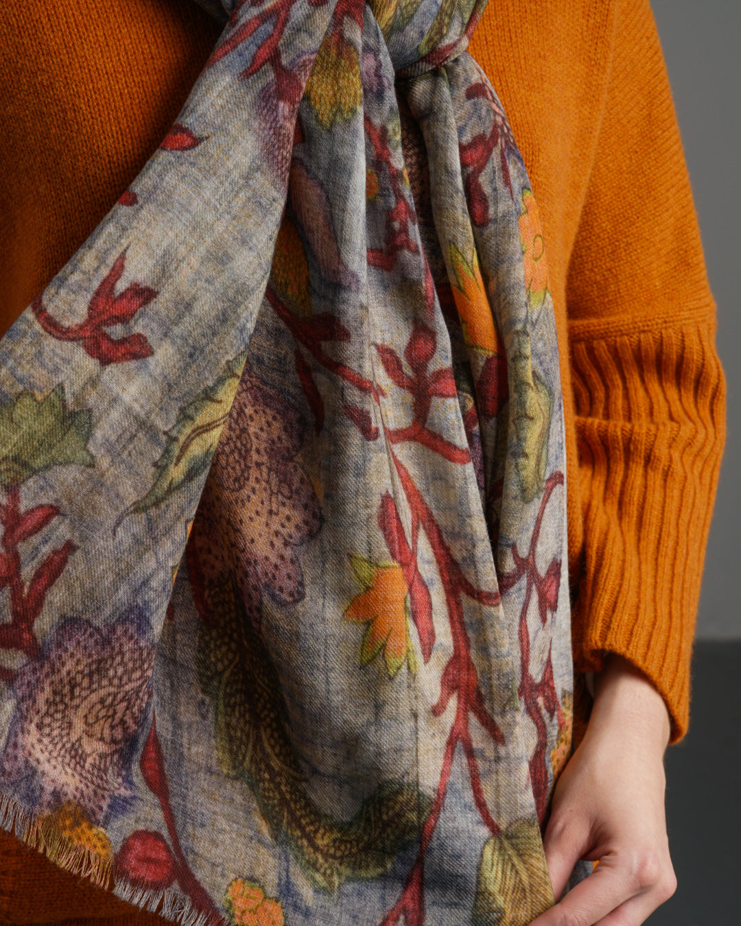 Mystical Garden Fine Wool Scarf