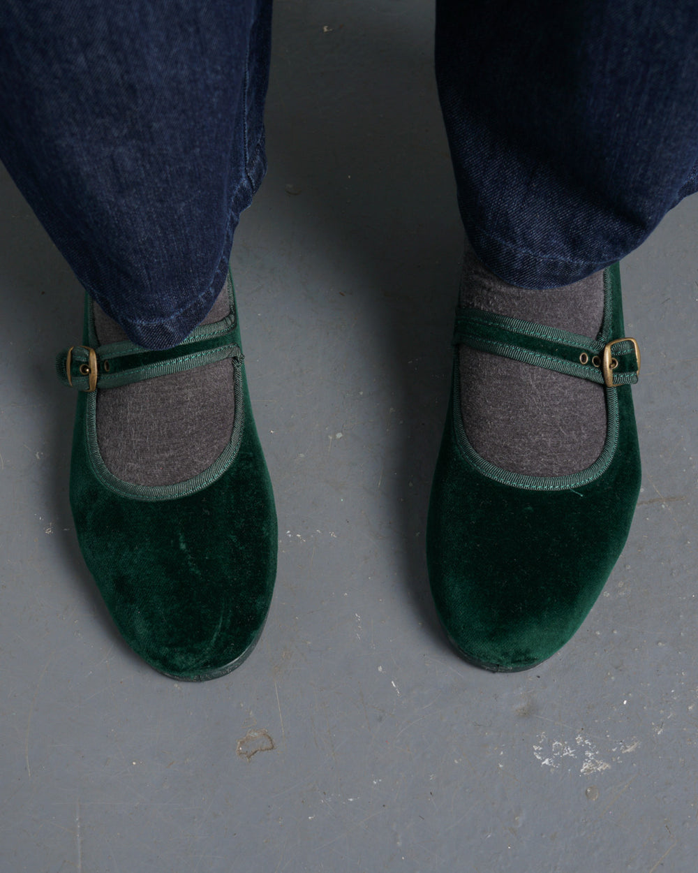 Mary Janes Velvet Shoes