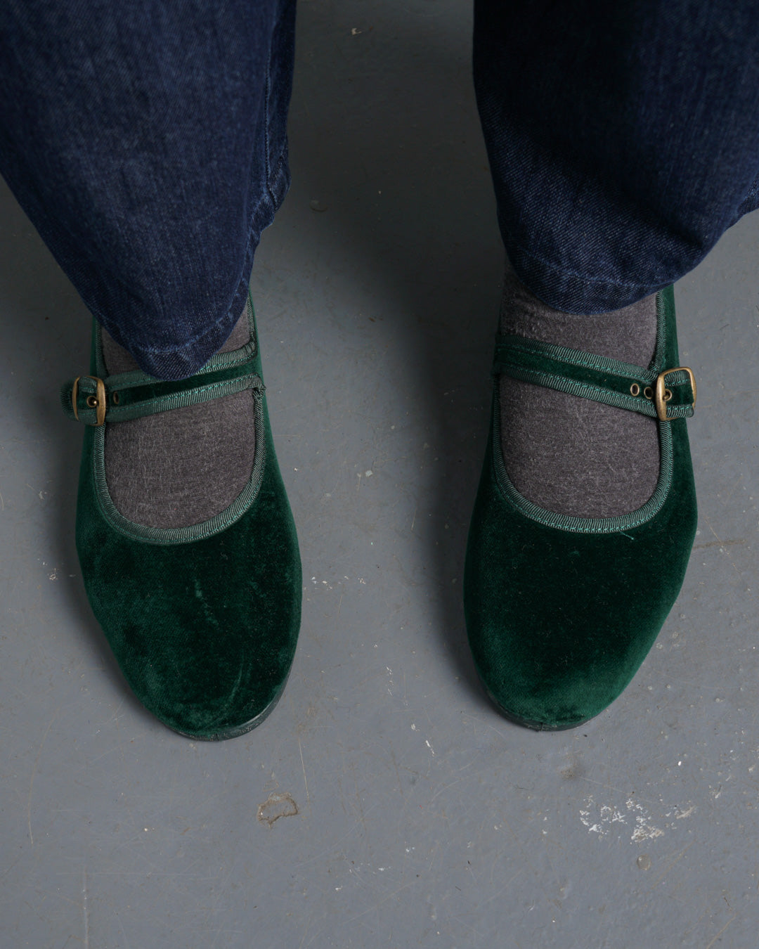 Mary Janes Velvet Shoes