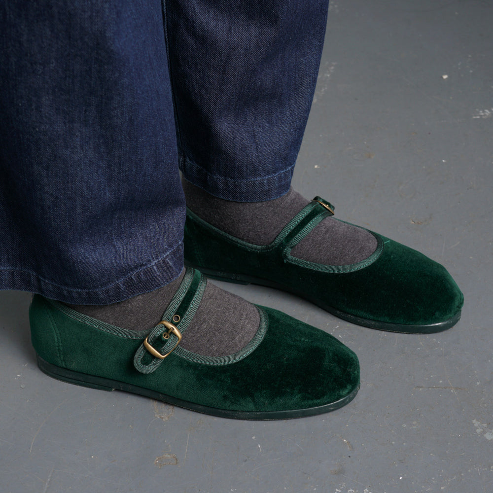Mary Janes Velvet Shoes