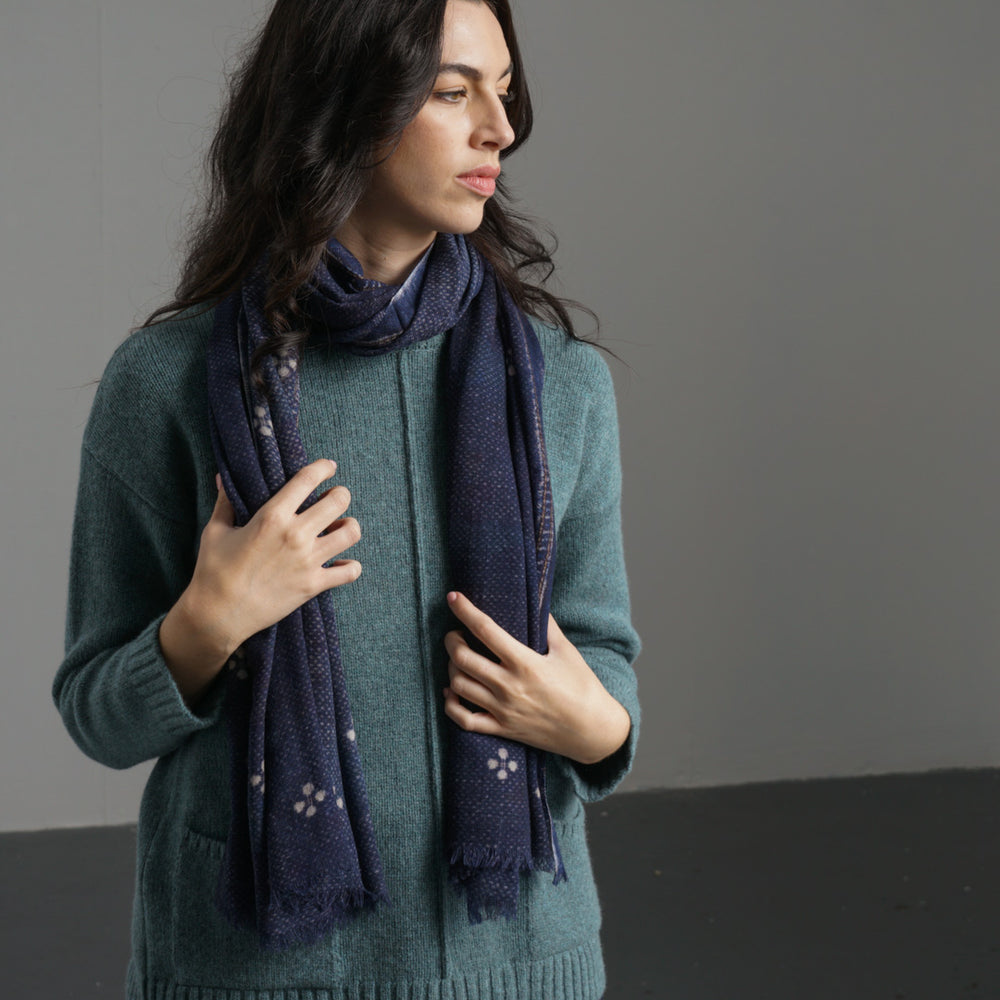 
                      
                        Indigo Fine Wool Scarf
                      
                    