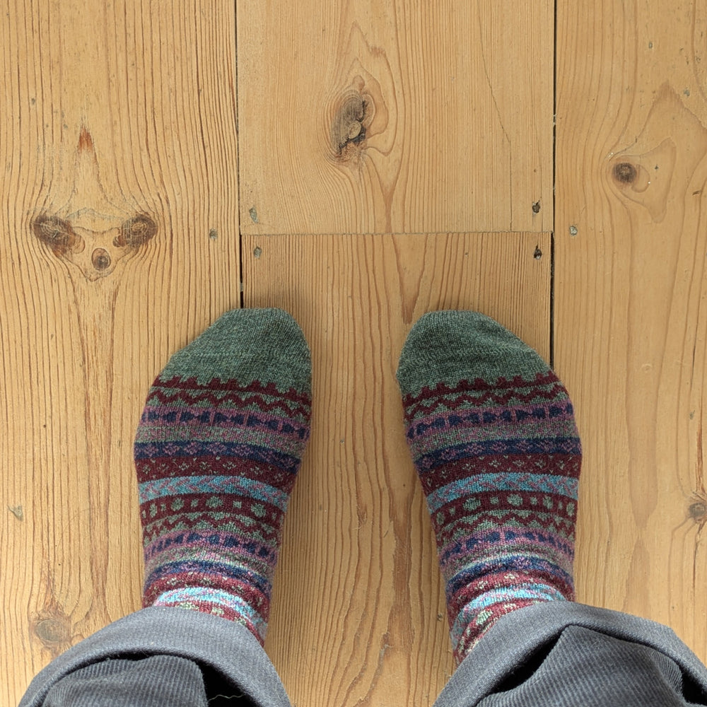Brook Fair Isle Wool Socks - BIBICO