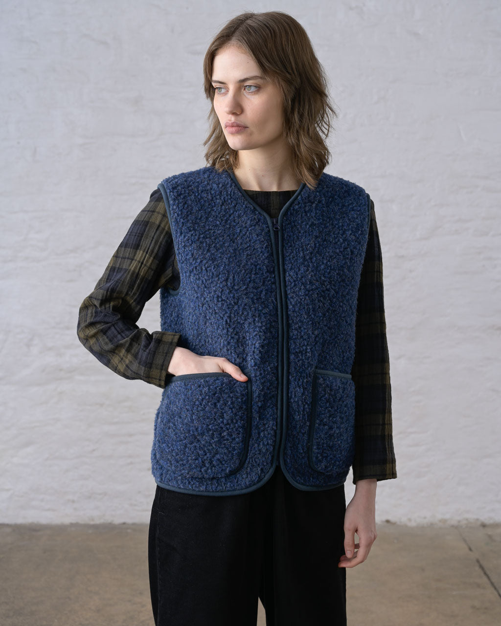 Navy Jen Wool Gilet - BIBICO