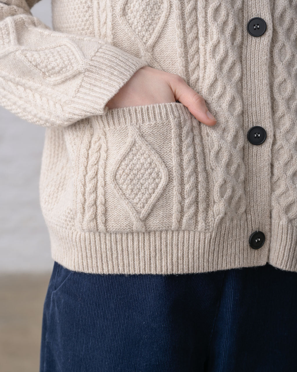 DERBY ARAN CARDIGAN - BIBICO