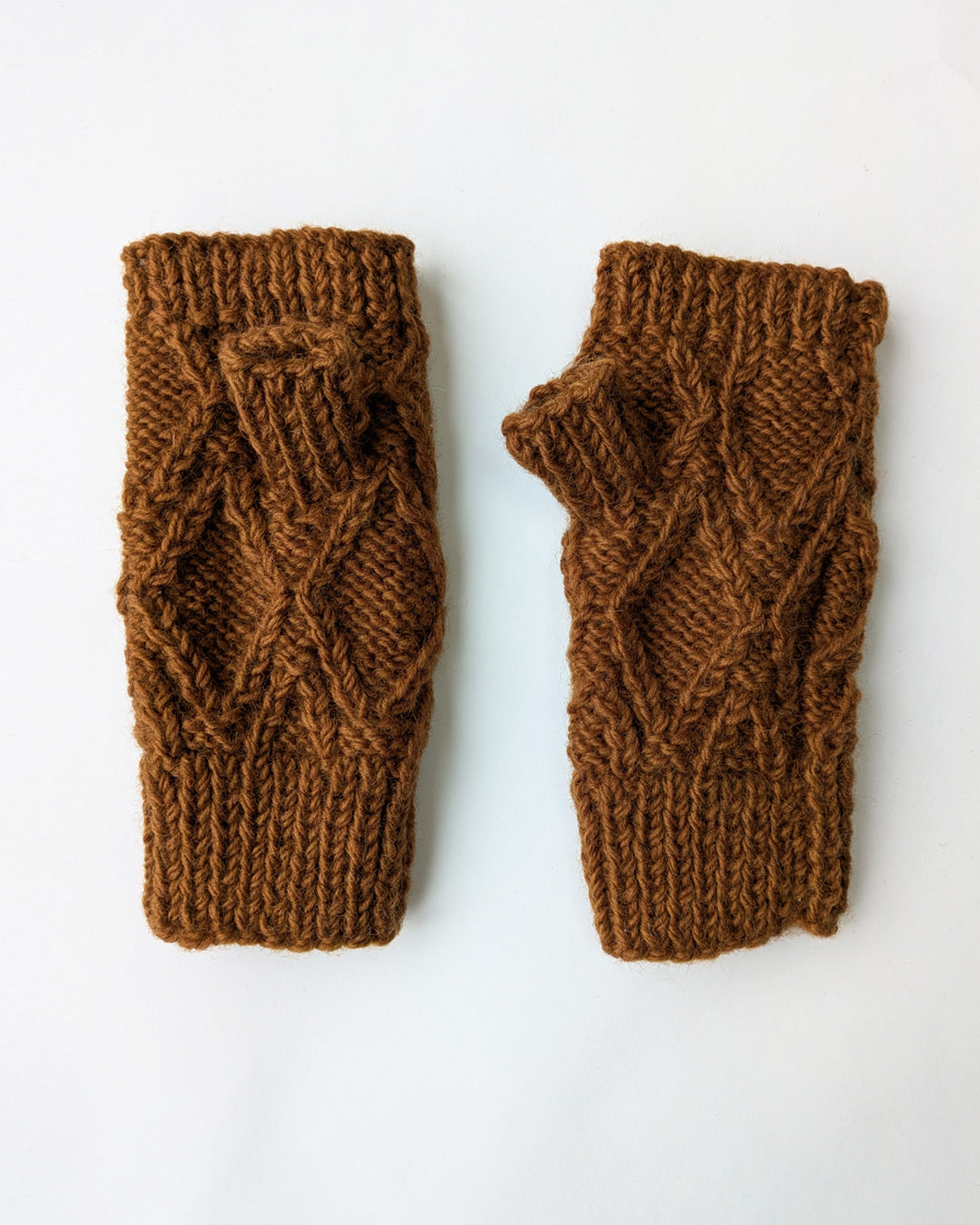 River Knitted Mittens in Mustard