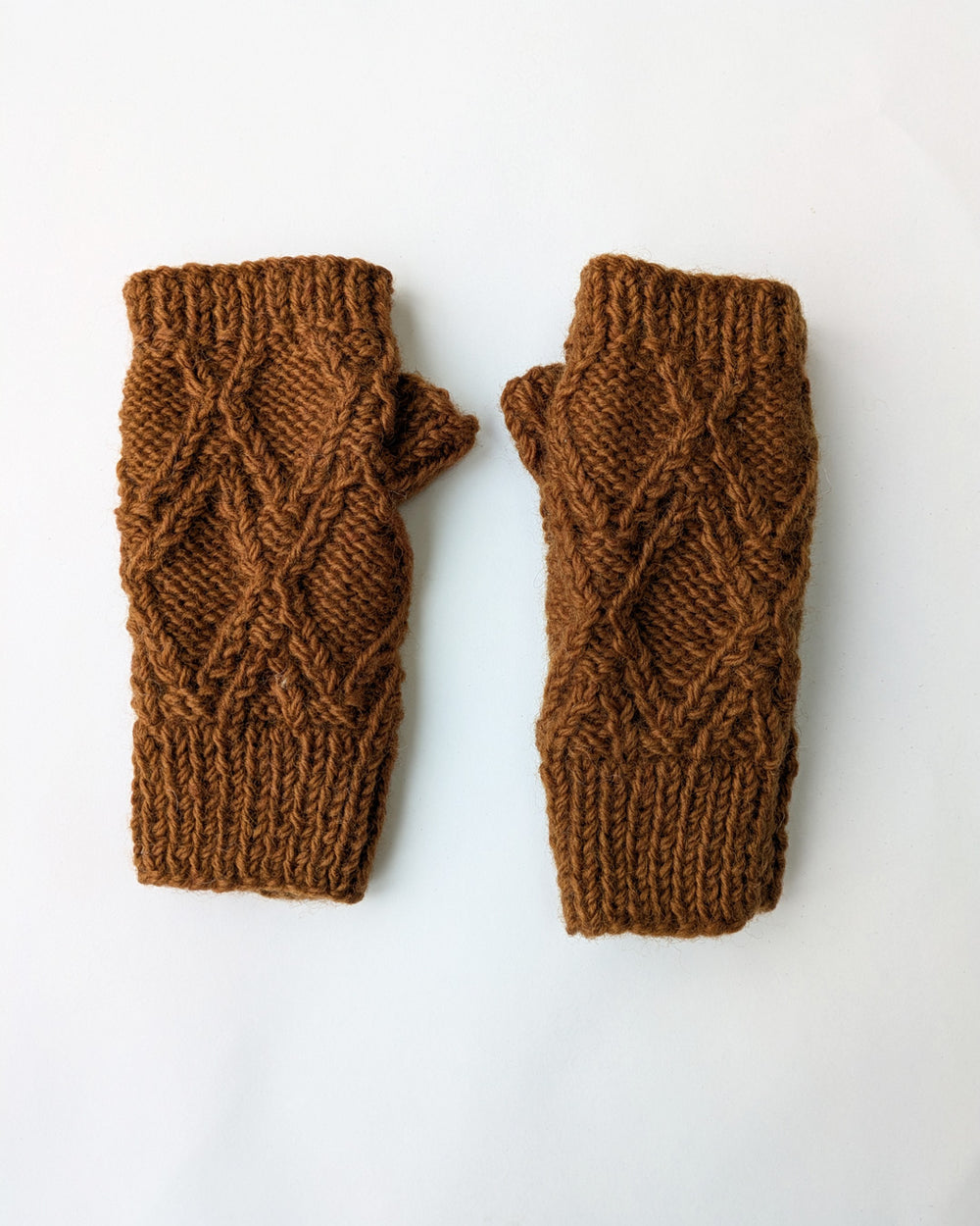 River Knitted Mittens in Mustard